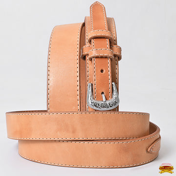 HILASON Western Genuine Leather Belt for Men Women Cowboy Cowgirl Handmade Unisex Basketweave Heavy Duty Belt